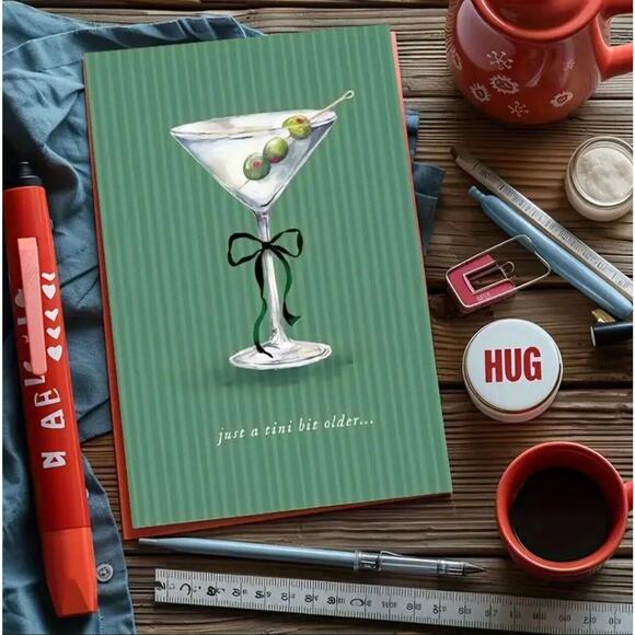 A ‘Tini Bit Older Martini Birthday Card Funny Cards - Picture 2 of 3